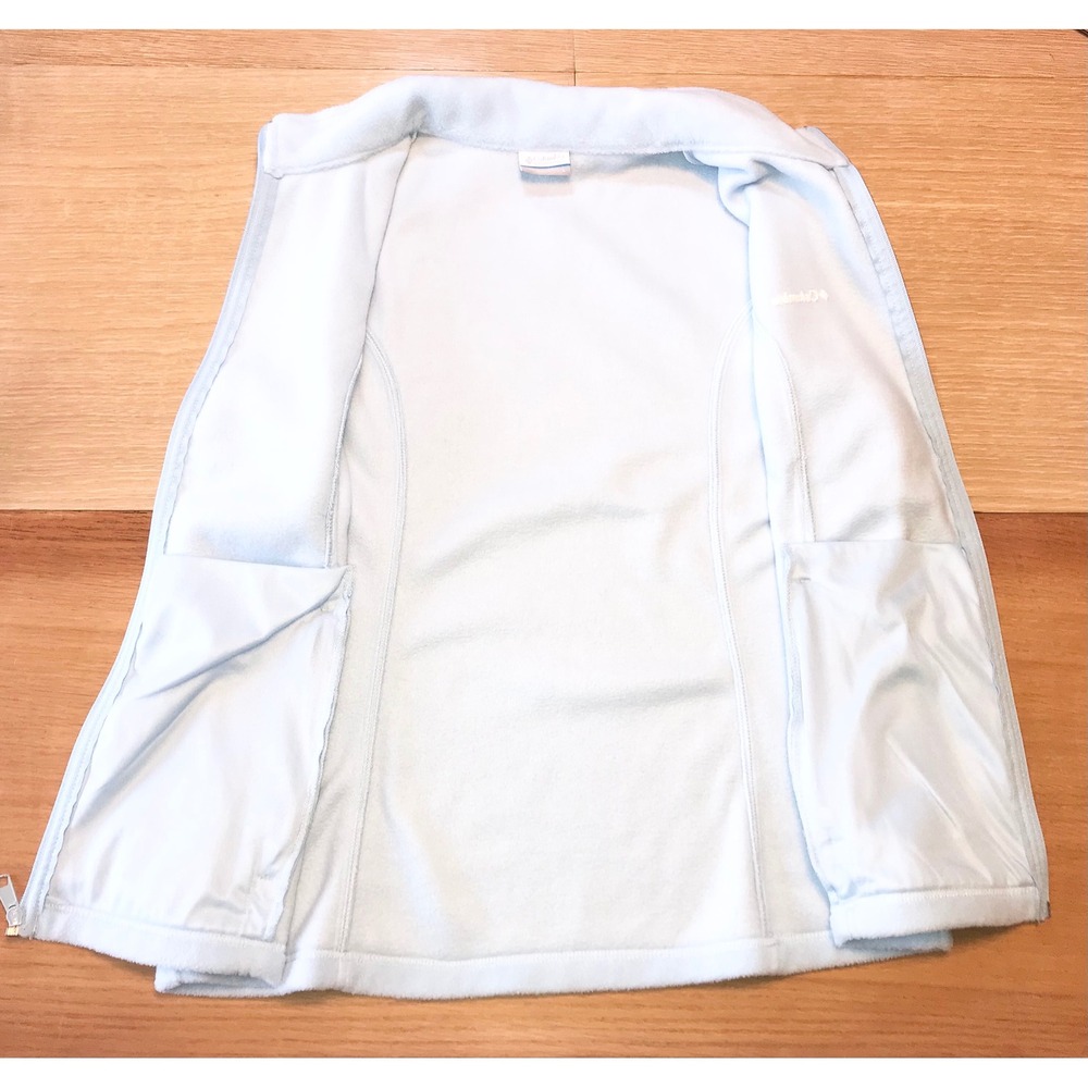 Columbia Benton Spring Fleece Vest Womens L Light Blue Full Zip Layering Outdoor - Picture 4 of 13